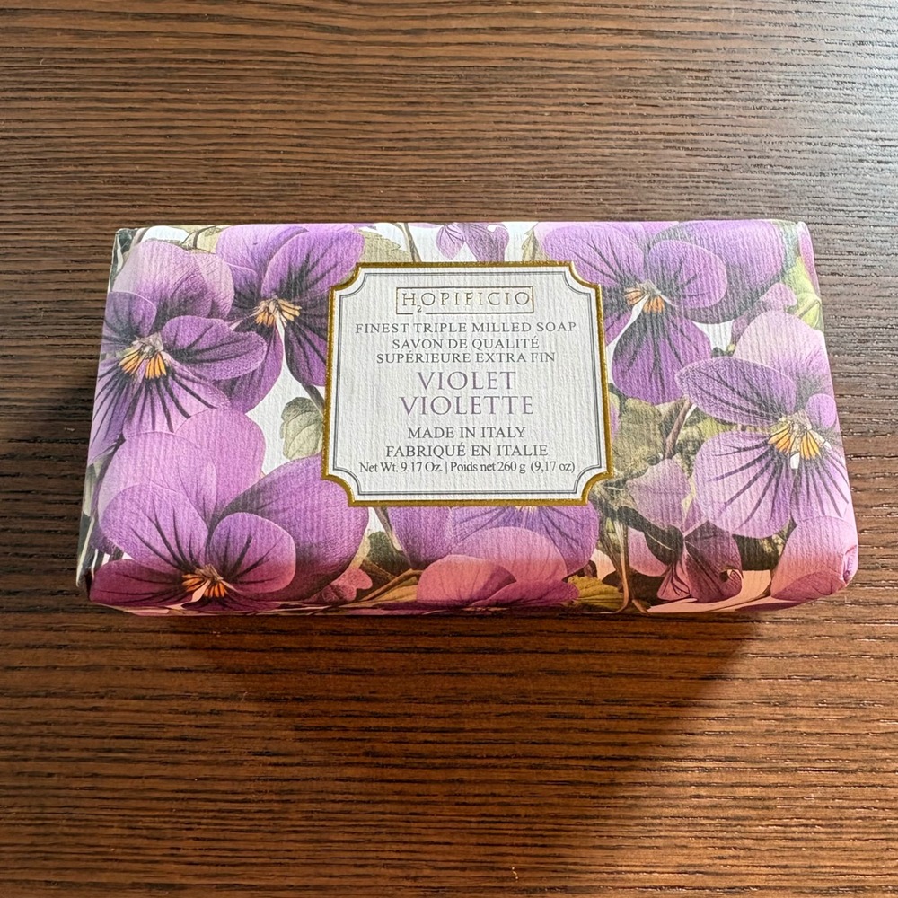 Hopificio Violet Triple Milled Soap Women 9.17oz Purple New Italian Floral Bar‎